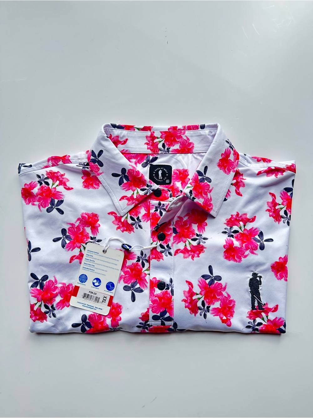 U Suck At Golf Men’s Floral Polo - XXL